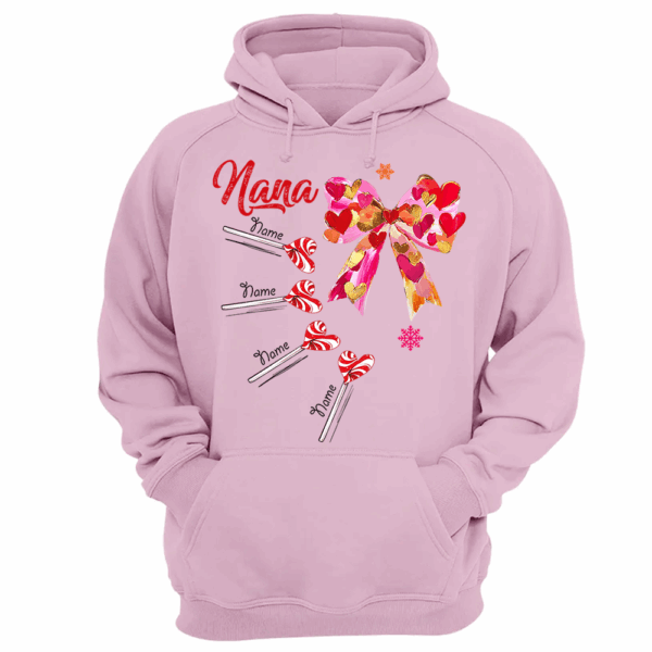 Personalized Grandma Valentine Coquette Bow Shirt, Custom Nana Mimi Funny Valentine Shirt - Image 10