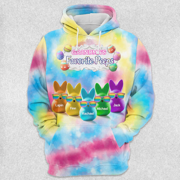 Personalized Grandma's Favorite Bunny Colorful All Over Print Shirt - Image 4