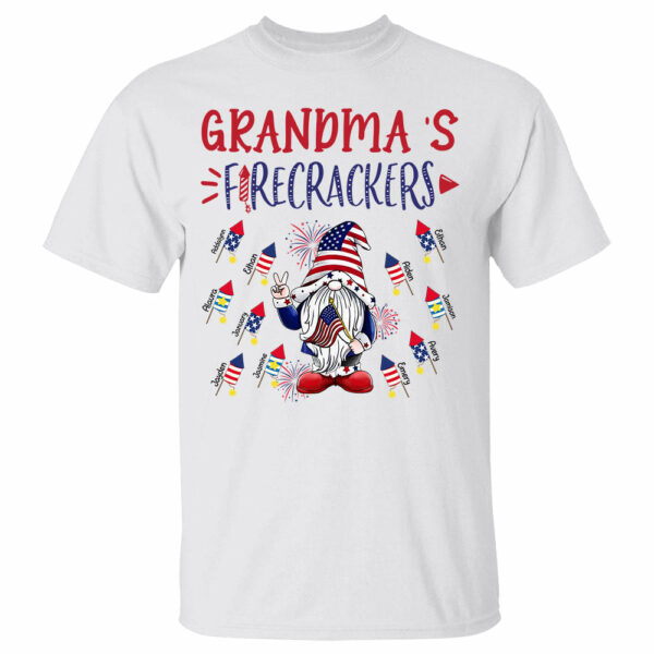 Personalized Grandma's Firecrackers, Gnomes 4Th Of July Shirt For Grandma - Image 2
