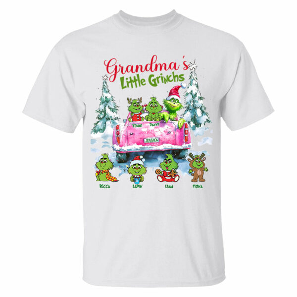 Personalized Grandma's Little Grandkids Christmas Shirt - Image 2