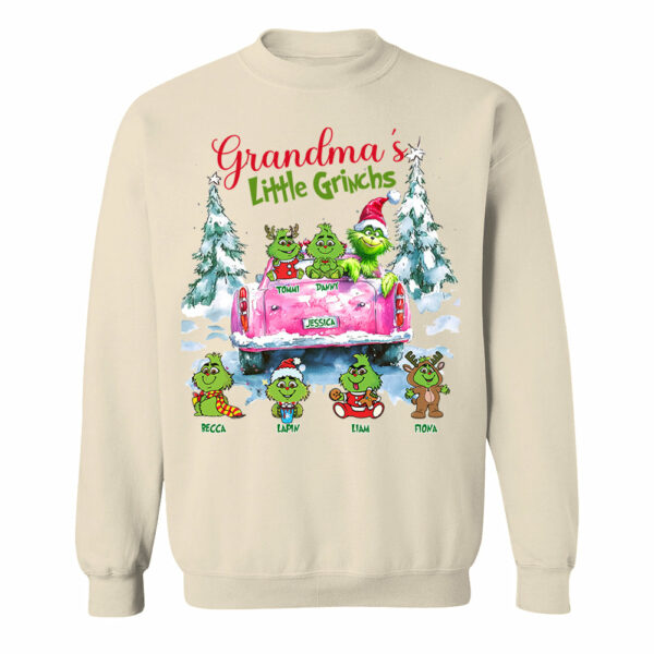 Personalized Grandma's Little Grandkids Christmas Shirt - Image 4