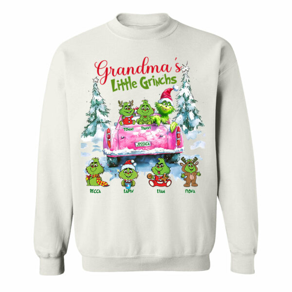 Personalized Grandma's Little Grandkids Christmas Shirt - Image 3