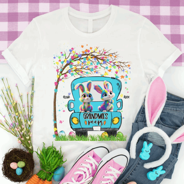 Personalized Grandma's Peeps Easter Day Shirt vr3