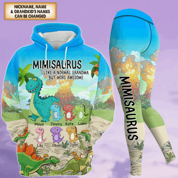 Personalized Grandmasaurus Like A Normal Grandma But More Awesome All Over Print Hoodie Legging Tank Top For Grandma
