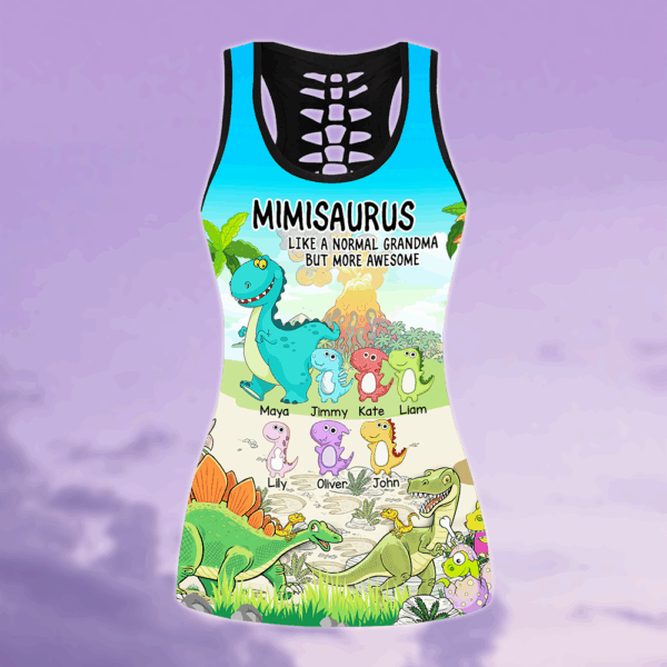 Personalized Grandmasaurus Like A Normal Grandma But More Awesome All Over Print Hoodie Legging Tank Top For Grandma - Image 4