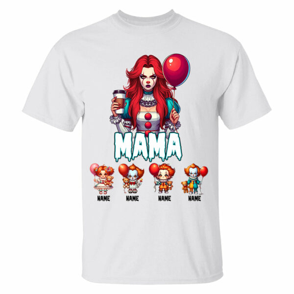 Personalized Halloween Horror Mama Custom Kid Name Shirt - Image 3