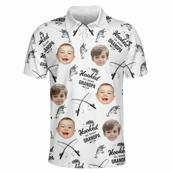 Personalized Hooked On Being Grandpa Polo Shirt - Image 3