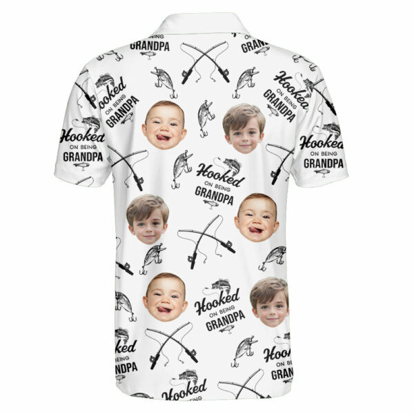 Personalized Hooked On Being Grandpa Polo Shirt - Image 4