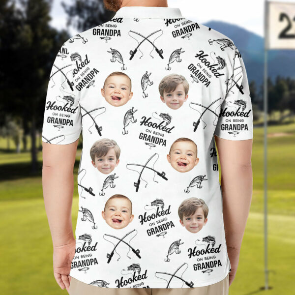 Personalized Hooked On Being Grandpa Polo Shirt - Image 2