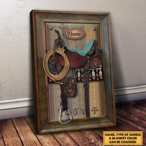 Personalized Horse Saddle Canvas Horse Riding Lover Canvas