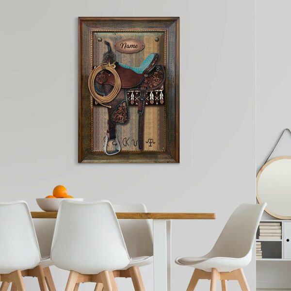 Personalized Horse Saddle Canvas Horse Riding Lover Canvas - Image 3