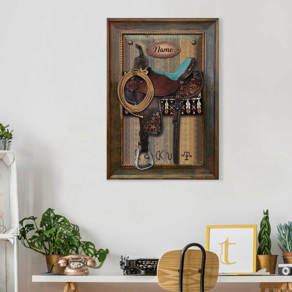 Personalized Horse Saddle Canvas Horse Riding Lover Canvas - Image 2