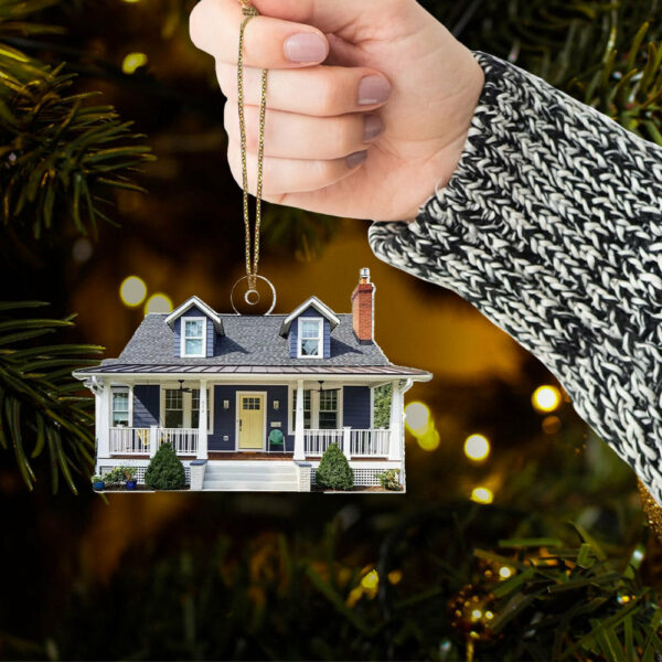 Personalized House Acrylic Ornament - Customize Your House Photo Ornament Decor Christmas Tree - Image 5