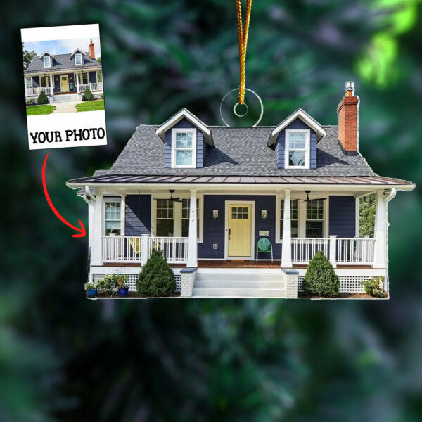 Personalized House Acrylic Ornament - Customize Your House Photo Ornament Decor Christmas Tree - Image 3