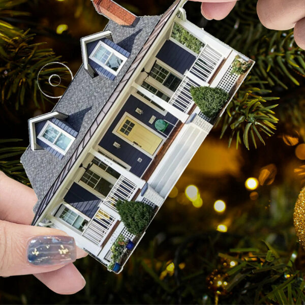 Personalized House Acrylic Ornament - Customize Your House Photo Ornament Decor Christmas Tree - Image 6
