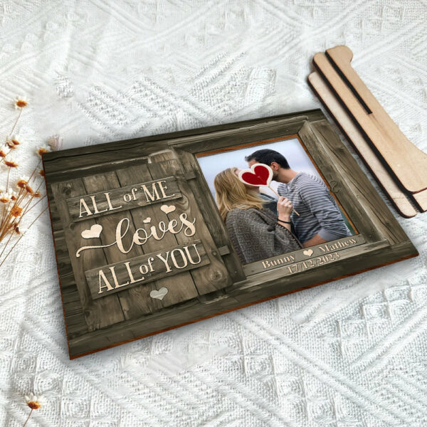 Personalized Husband & Wife Photo All of Love, Best Gift for Wife Personalized Wooden Photo Plaque - Gift For Husband Wife, Anniversary - Image 4