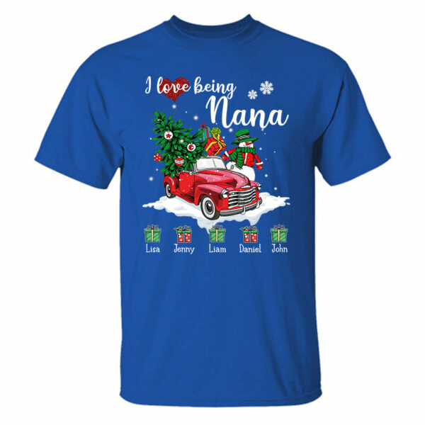 Personalized I Love Being A Nana Christmas Shirt - Custom Nickname & Grandkid's Name - Image 5