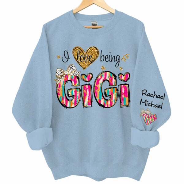 Personalized I Love Being Gigi Colorful Pattern Sweatshirt, Custom Grandma and Grandkids Sweatshirt NA04 - Image 10
