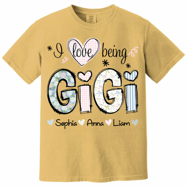 Personalized I Love Being GiGi, Custom Grandma With Grandkids Mother's Day 2025 T-Shirt T1807 - Image 12