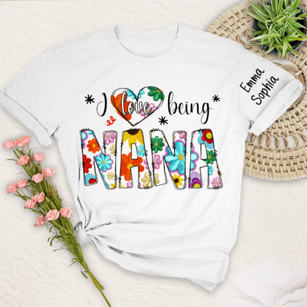 Personalized I Love Being Gigi Spring Floral Shirt For Grandmas - Image 2