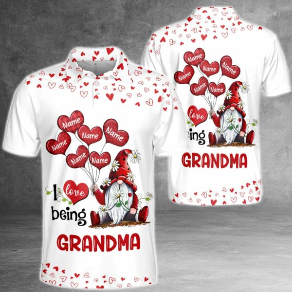 Personalized I Love Being Grandma Gnomes Balloon Hearts 3D Shirt Grandma With Grandkids Name Gnomes 3D All Over Print Shirt Hoodie Zip Hoodie - Image 4