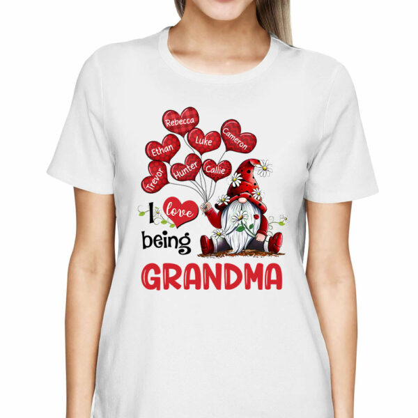Personalized I Love Being Grandma Gnomes Balloons Shirt Gifts For Grandma - Image 2