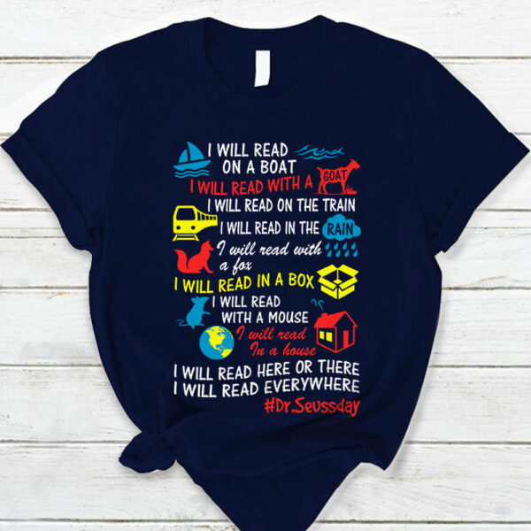 Personalized I Will Read On A Boat I Will Read With A Goat - Custom Shirt For Bookwarm Book Lover - Image 3