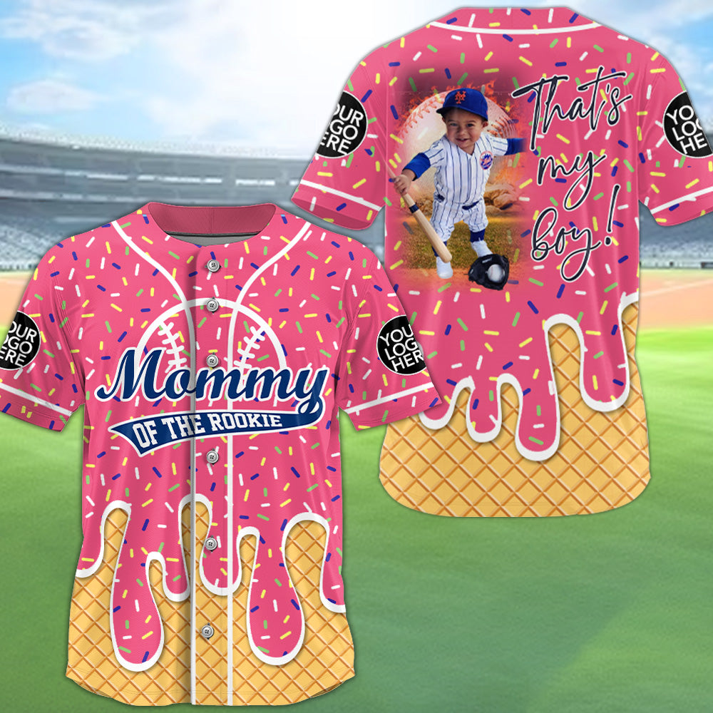 Personalized Ice Cream Drip Family Baseball Jersey, Mommy Of The Rookie, Baseball Jersey A2110
