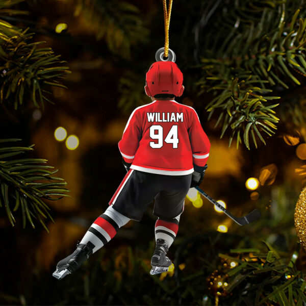 Personalized Kid Hockey Player Ornament - Gifts For Kid Hockey Lovers - Image 4
