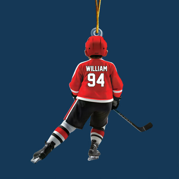 Personalized Kid Hockey Player Ornament - Gifts For Kid Hockey Lovers - Image 6
