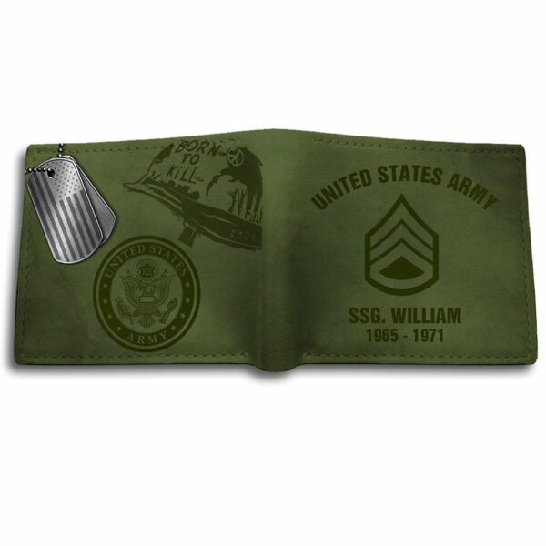 Personalized Leather Wallet Custom All Branch Military Gift For Father's Day K1702 - Image 2
