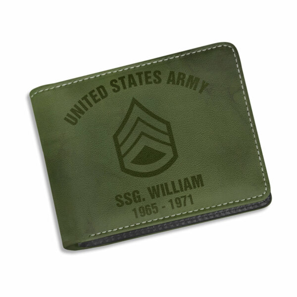 Personalized Leather Wallet Custom All Branch Military Gift For Father's Day K1702 - Image 6