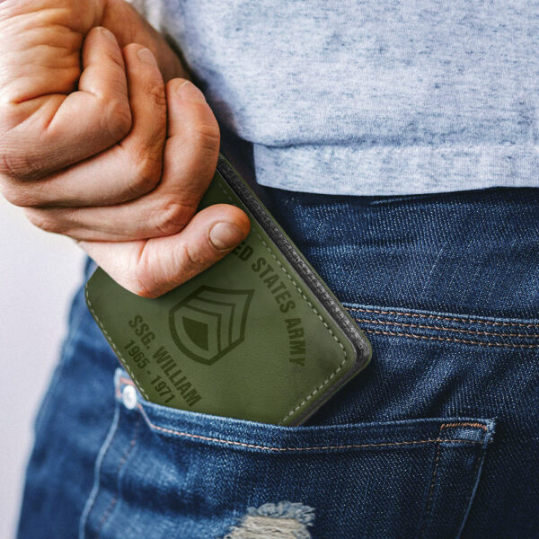 Personalized Leather Wallet Custom All Branch Military Gift For Father's Day K1702 - Image 5