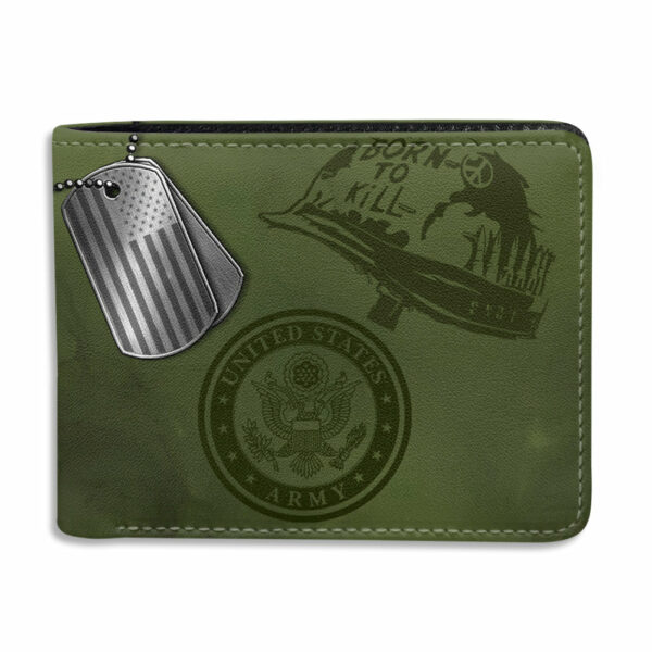 Personalized Leather Wallet Custom All Branch Military Gift For Father's Day K1702 - Image 4