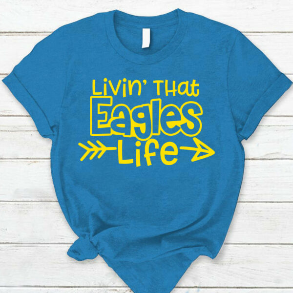 Personalized Livin' That School Mascot Life Custom School Spirit T-Shirt Teacher T-Shirt - Image 7