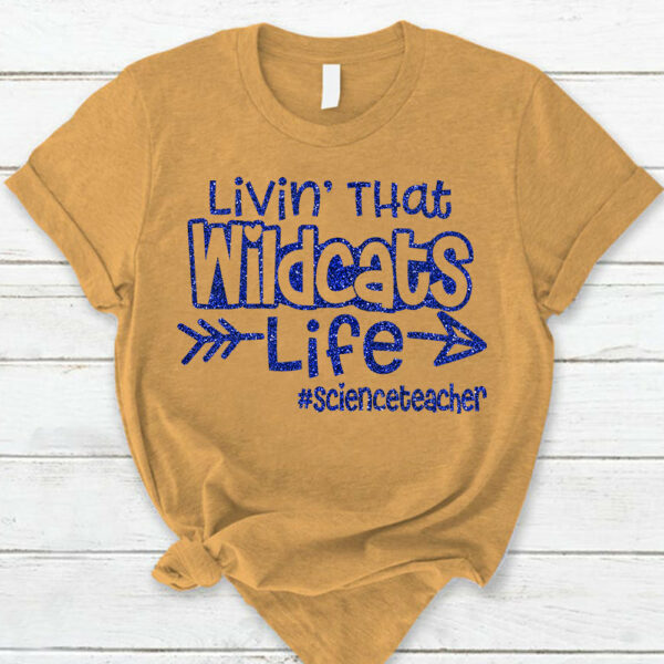 Personalized Livin' That School Mascot Life Custom School Spirit T-Shirt Teacher T-Shirt - Image 12