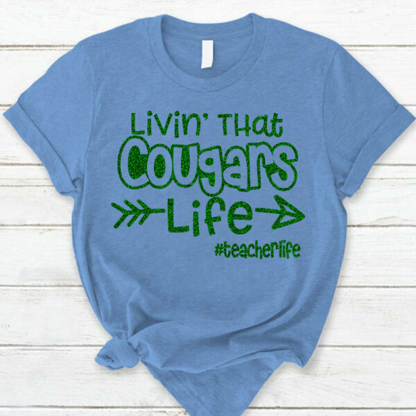 Personalized Livin' That School Mascot Life Custom School Spirit T-Shirt Teacher T-Shirt - Image 8