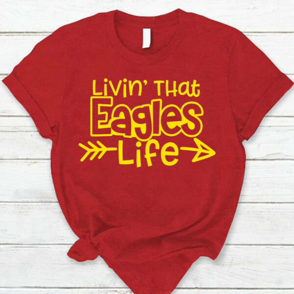 Personalized Livin' That School Mascot Life Custom School Spirit T-Shirt Teacher T-Shirt - Image 11