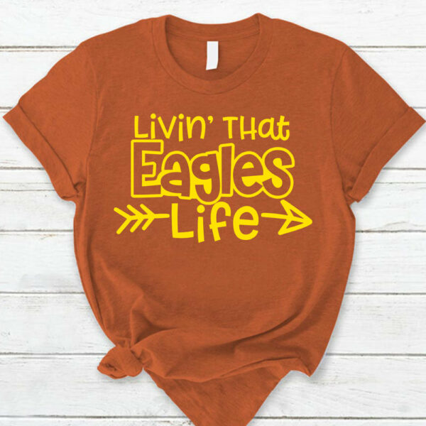 Personalized Livin' That School Mascot Life Custom School Spirit T-Shirt Teacher T-Shirt - Image 3