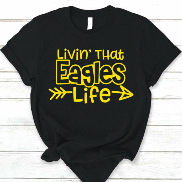 Personalized Livin' That School Mascot Life Custom School Spirit T-Shirt Teacher T-Shirt - Image 4