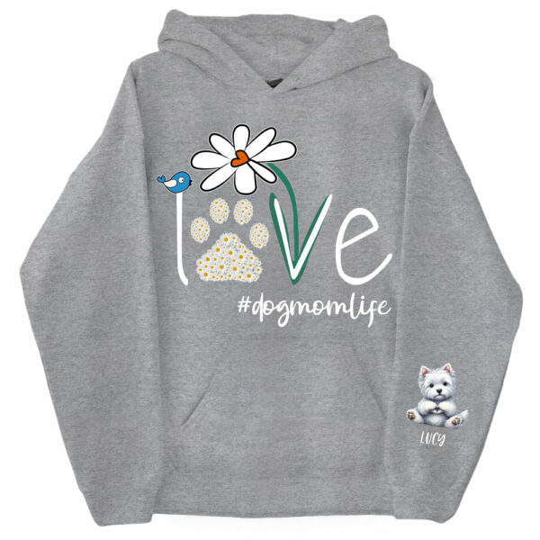 Personalized Love Dog Mom Paw Daisy Flower Shirt - Dogs Giving Heart Hand Sign Cute Art Shirt For Dog Lovers - Image 11