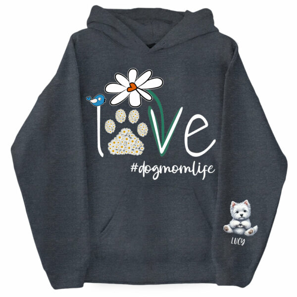 Personalized Love Dog Mom Paw Daisy Flower Shirt - Dogs Giving Heart Hand Sign Cute Art Shirt For Dog Lovers - Image 10