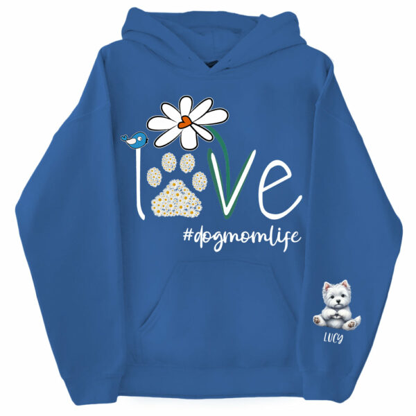 Personalized Love Dog Mom Paw Daisy Flower Shirt - Dogs Giving Heart Hand Sign Cute Art Shirt For Dog Lovers - Image 12