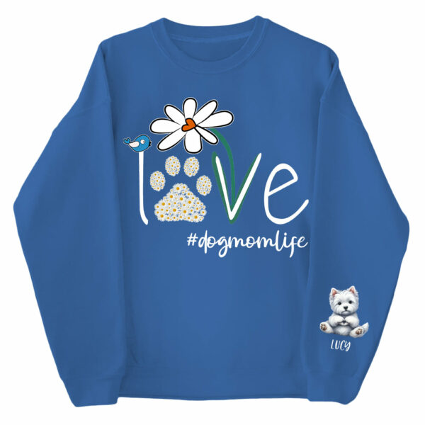 Personalized Love Dog Mom Paw Daisy Flower Shirt - Dogs Giving Heart Hand Sign Cute Art Shirt For Dog Lovers - Image 7