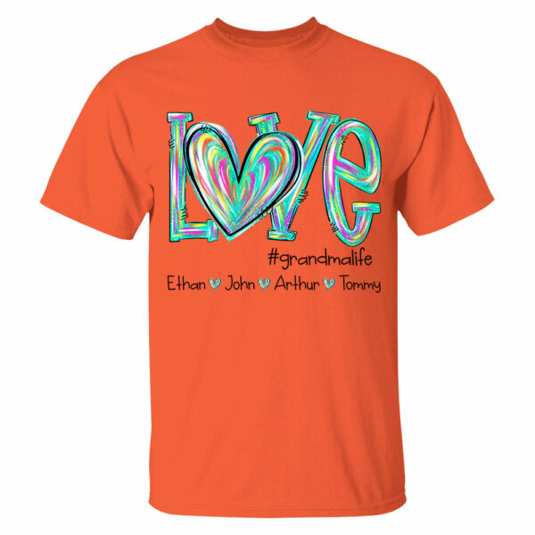 Personalized Love Flower Color 4 Heart For Grandma And Kids Shirt For Grandma & Mom - Mother's Day Gift - Birthday Gift For Her - Image 8