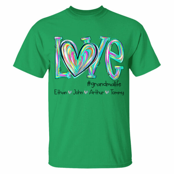 Personalized Love Flower Color 4 Heart For Grandma And Kids Shirt For Grandma & Mom - Mother's Day Gift - Birthday Gift For Her - Image 12