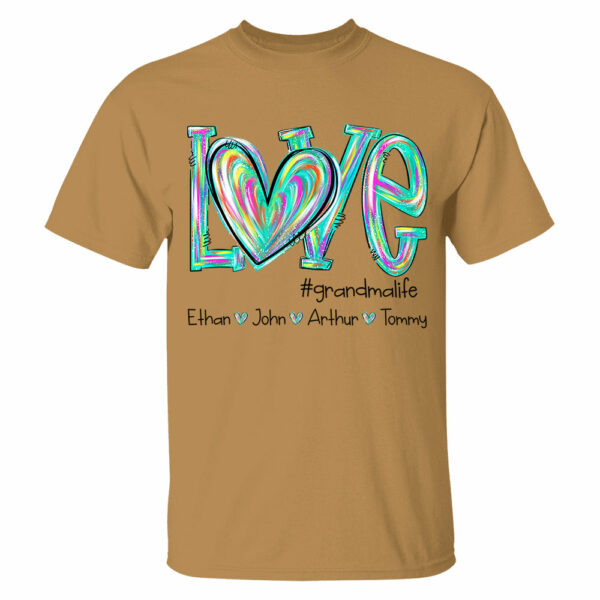 Personalized Love Flower Color 4 Heart For Grandma And Kids Shirt For Grandma & Mom - Mother's Day Gift - Birthday Gift For Her - Image 13