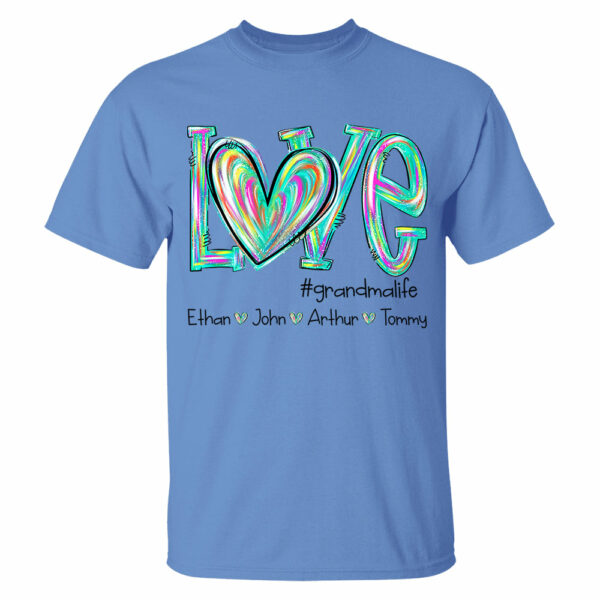 Personalized Love Flower Color 4 Heart For Grandma And Kids Shirt For Grandma & Mom - Mother's Day Gift - Birthday Gift For Her - Image 11