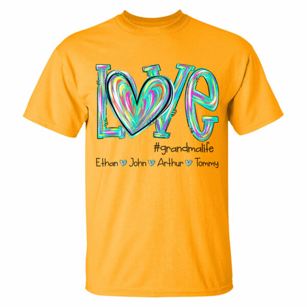 Personalized Love Flower Color 4 Heart For Grandma And Kids Shirt For Grandma & Mom - Mother's Day Gift - Birthday Gift For Her - Image 7