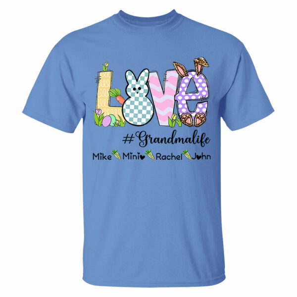Personalized Love Grandma Life Bunny Easter T-Shirt, Custom Grandma Shirt, Retro Easter Bunny And Carrot Kids - Image 11